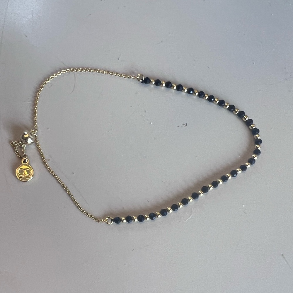 Gorjana Power Gemstone Brooks Bracelet - Black Onyx and Gold-Excellent Condition